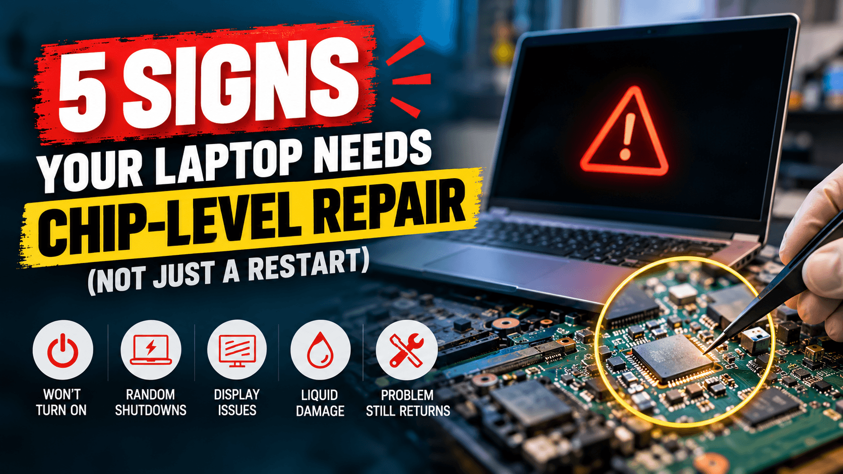5 Signs Your Laptop Needs Chip-Level Repair (Not Just a Restart)
